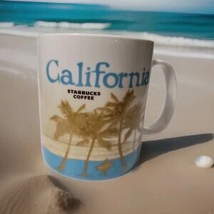 Starbucks California Collector Series Mug Palm Tree Beaches 2009 16 fl oz.